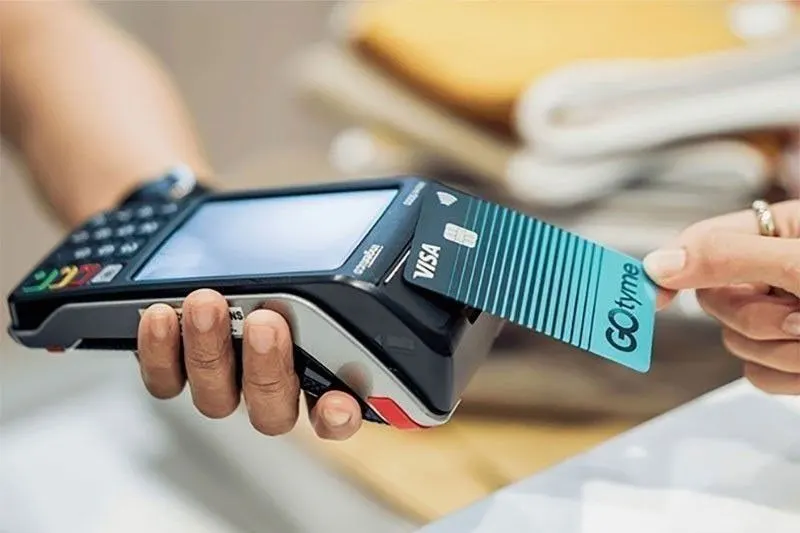 A GoTyme card being used at a payment terminal