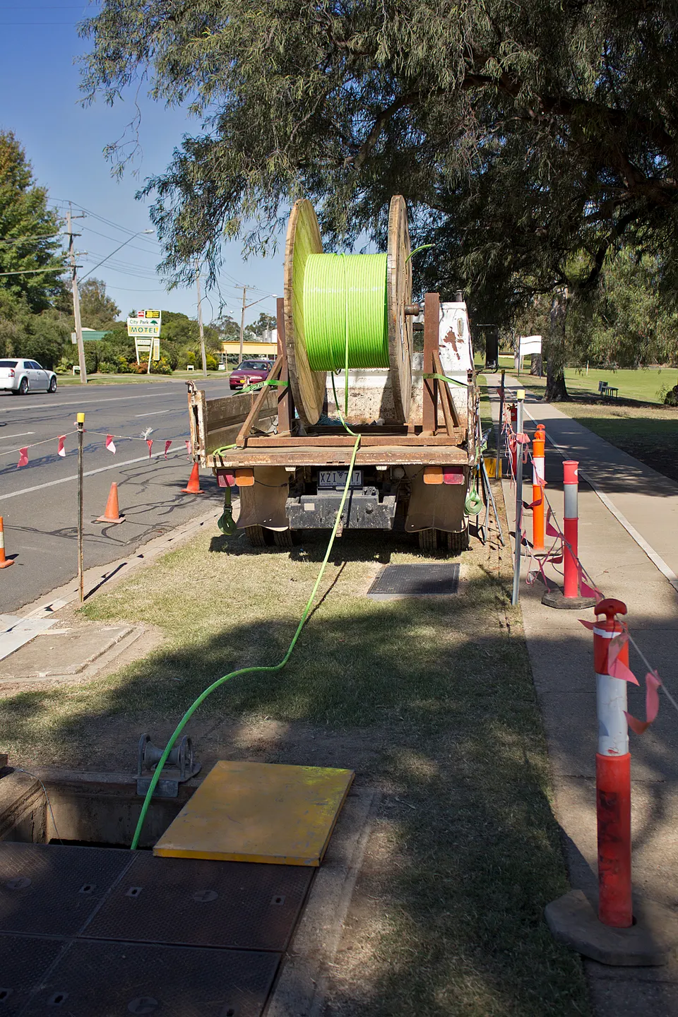 Fibre optic cables carrying data