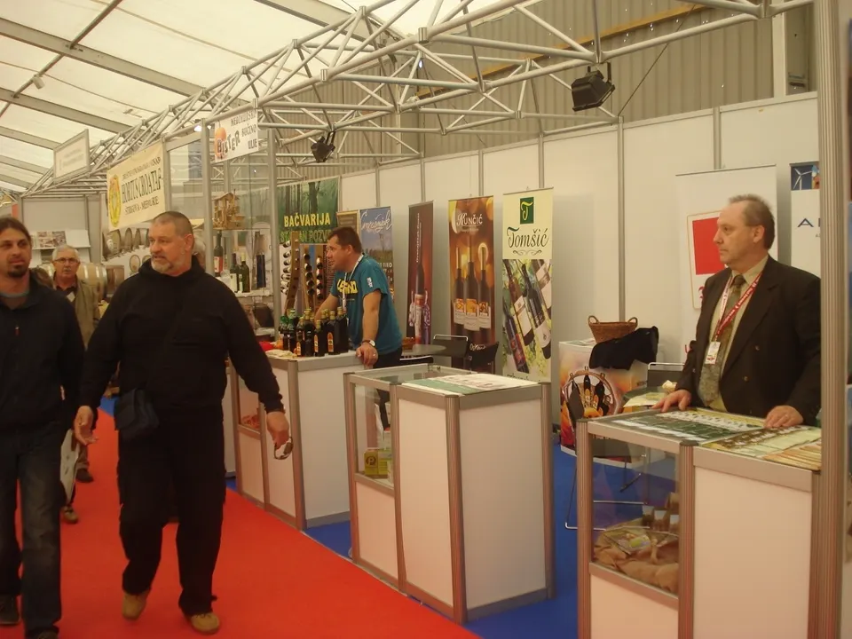 Visitors at an exhibition hall