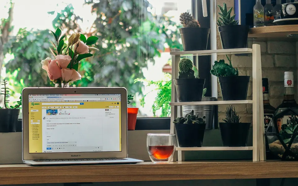 Website on a laptop screen