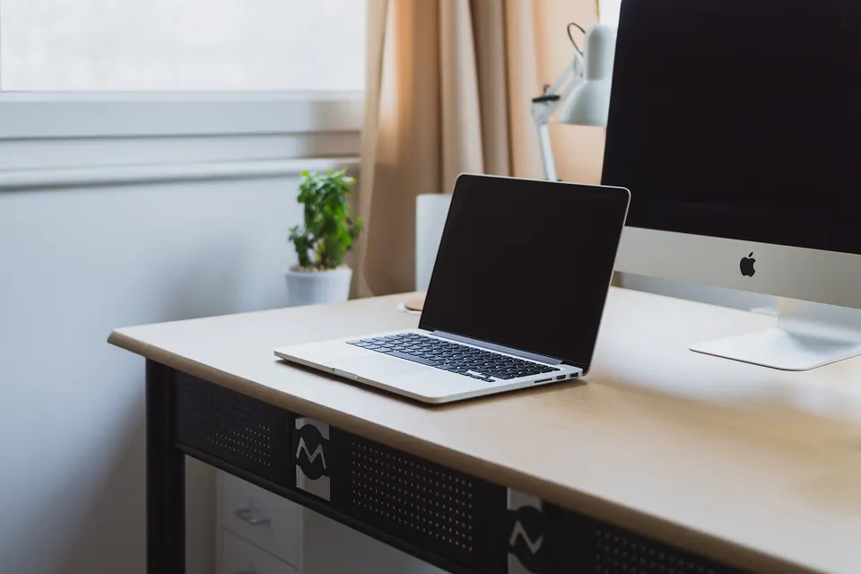 Banking app on a laptop