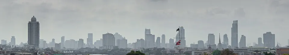 Bangkok skyline in warm light