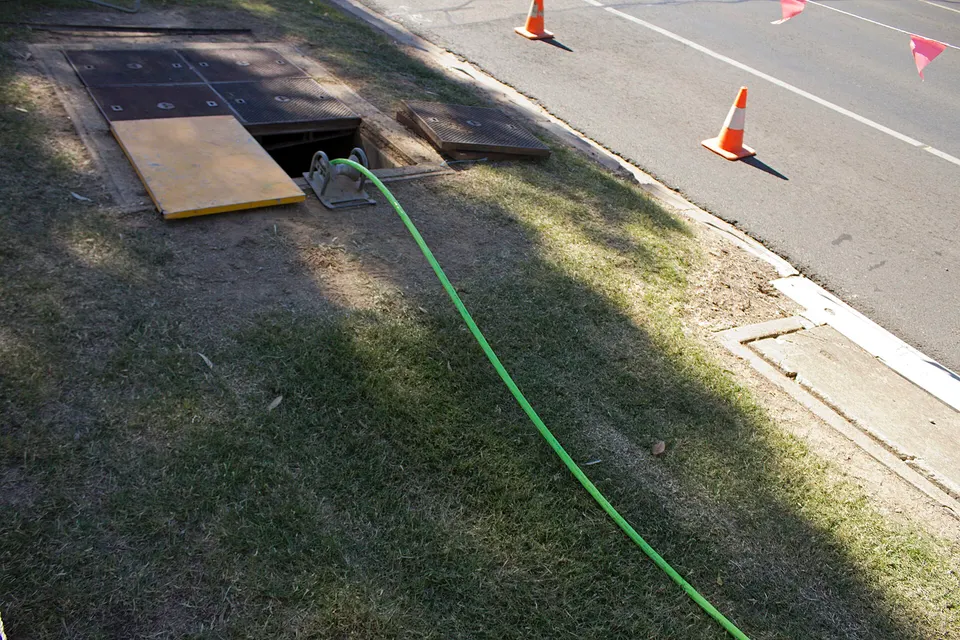 Fibre optic cables carrying data