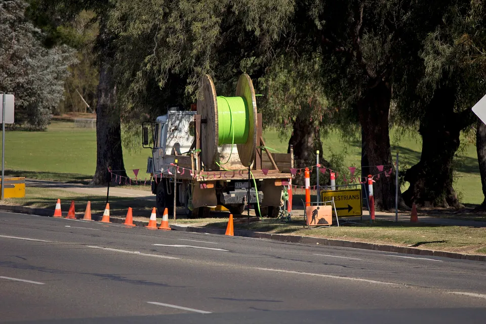 Fibre optic cables carrying data