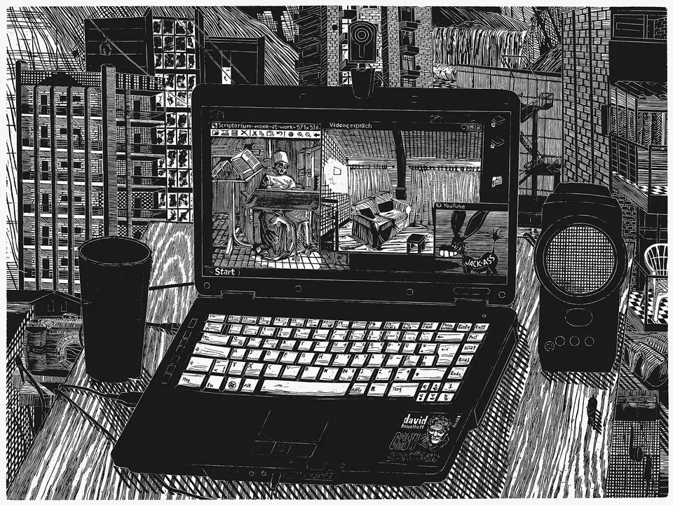 A person using a laptop